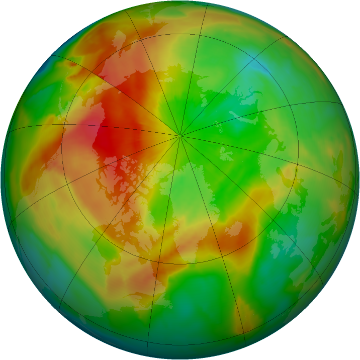 Arctic ozone map for 06 April 2011